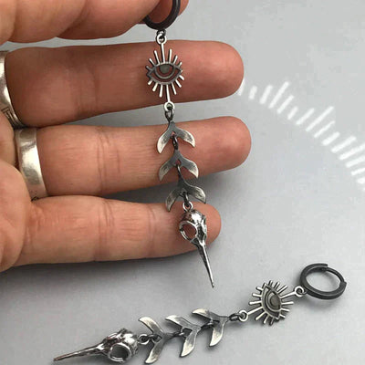 Boho kaukės pakabuko auskarai iš sidabro