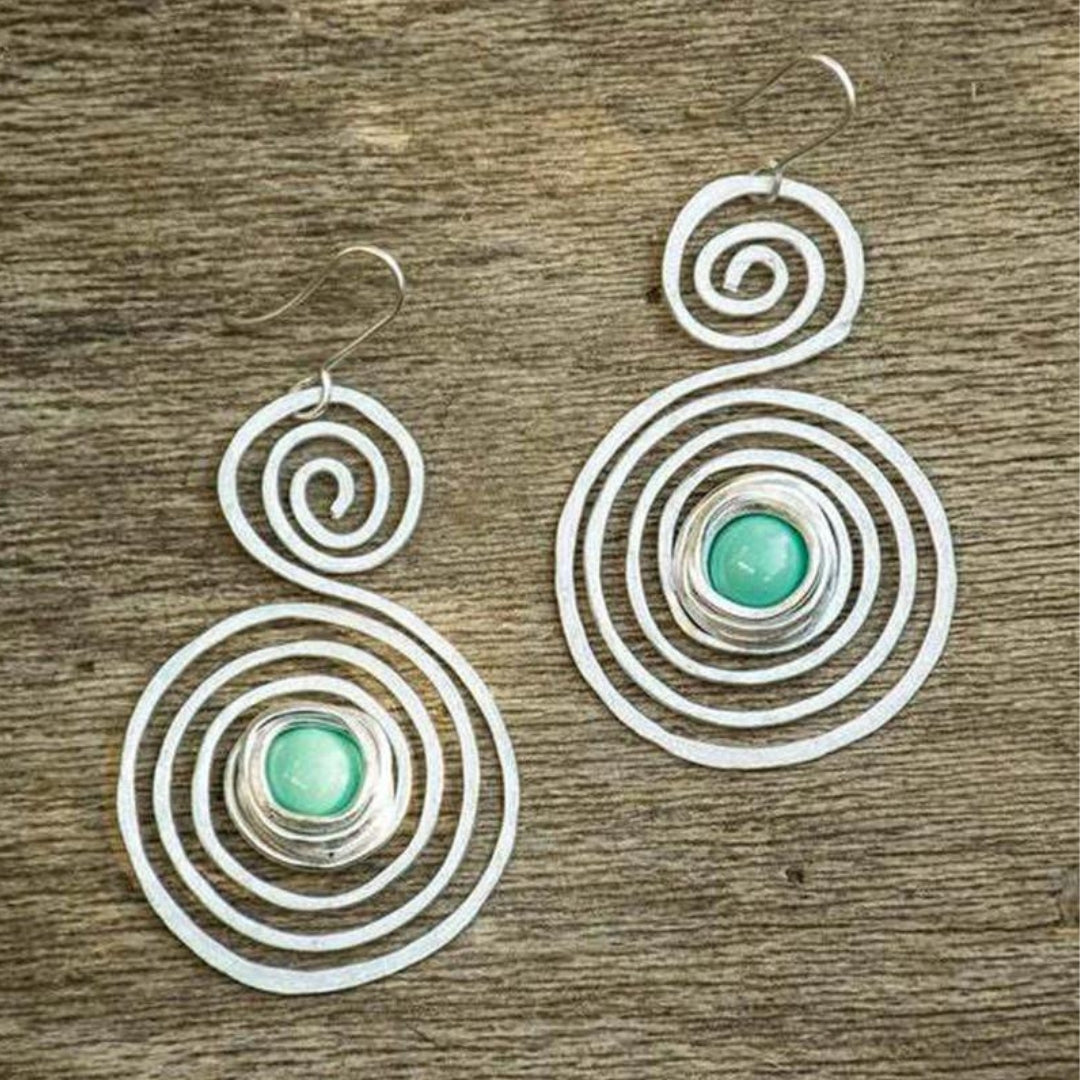 Boho spiraliniai auskarai
