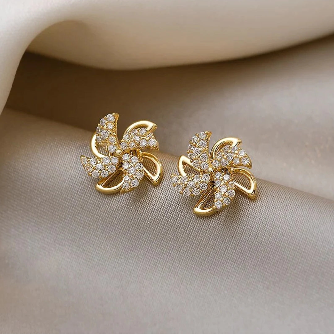 Auskarai "Golden Pinwheel
