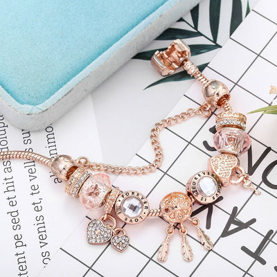 Sterlingo sidabro apyrankė Rose Dreamcatcher su pakabukais